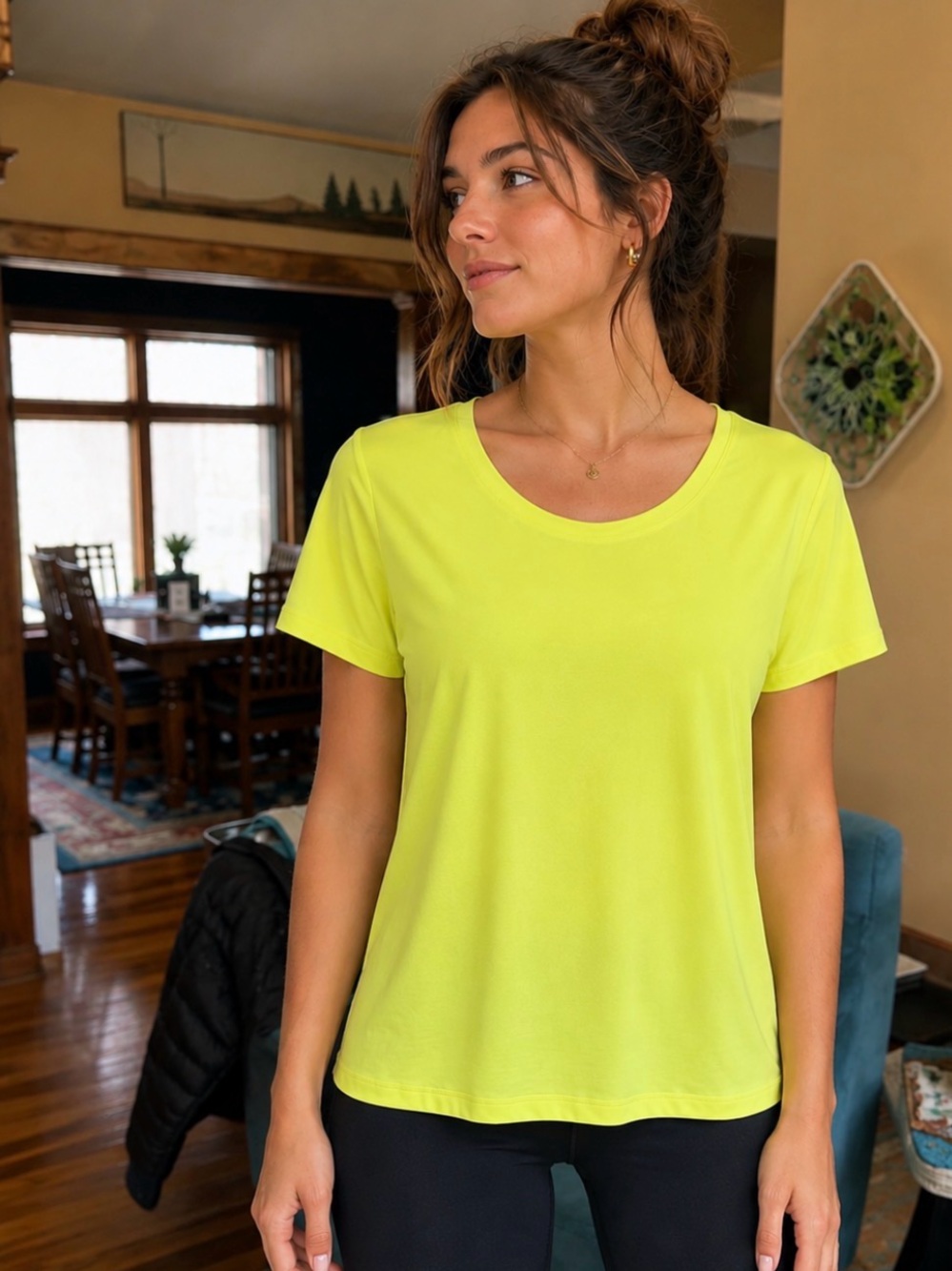 All in Motion Neon Yellow Women's Short Sleeve Tee